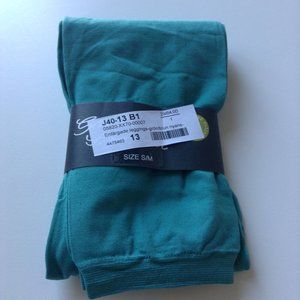 Cool teal solid colored leggings S/M